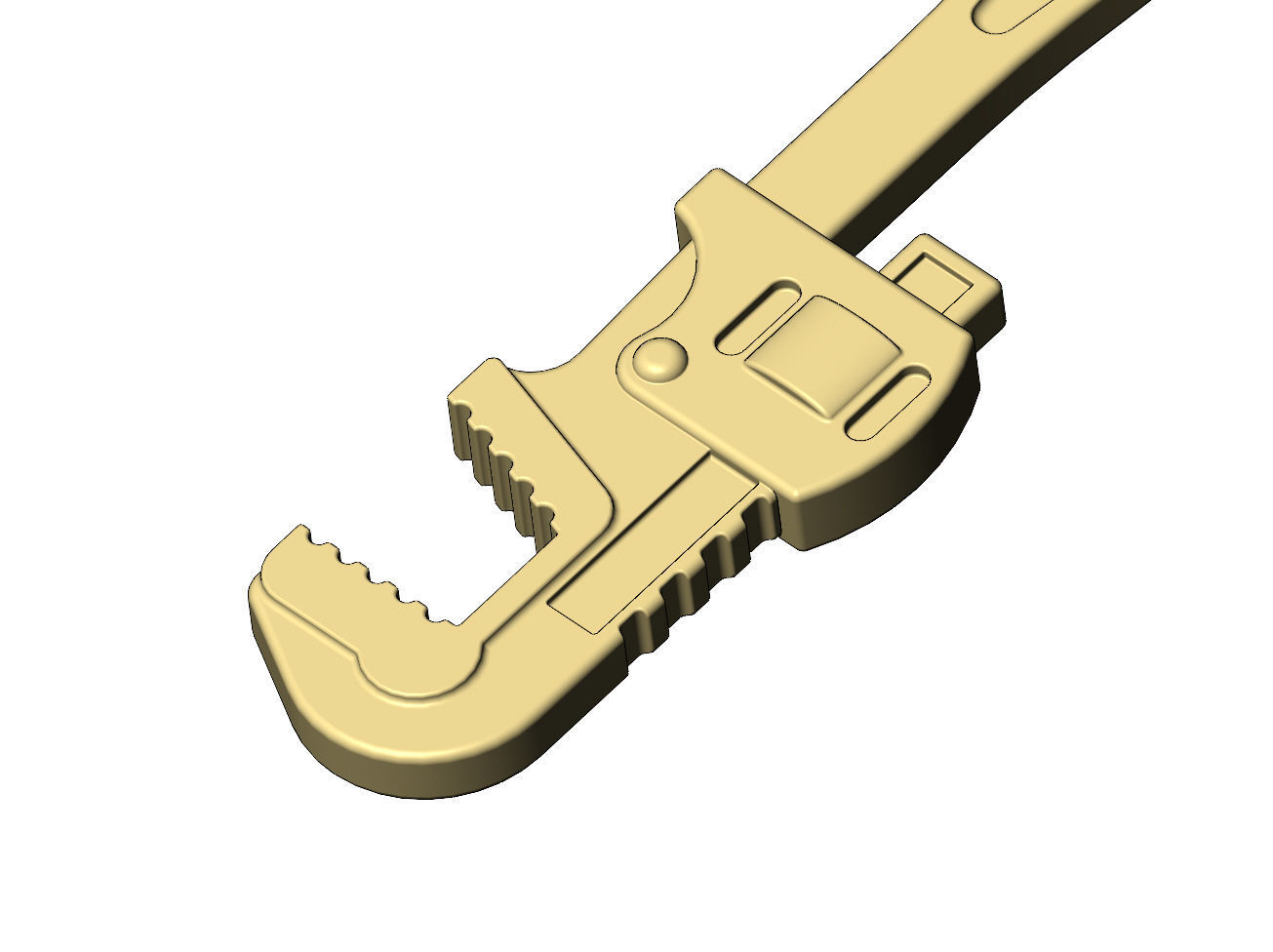 Pipe wrench pendant with bail 3D print model_8