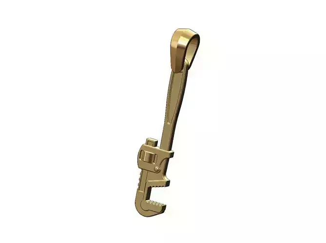 Pipe wrench pendant with bail 3D print model