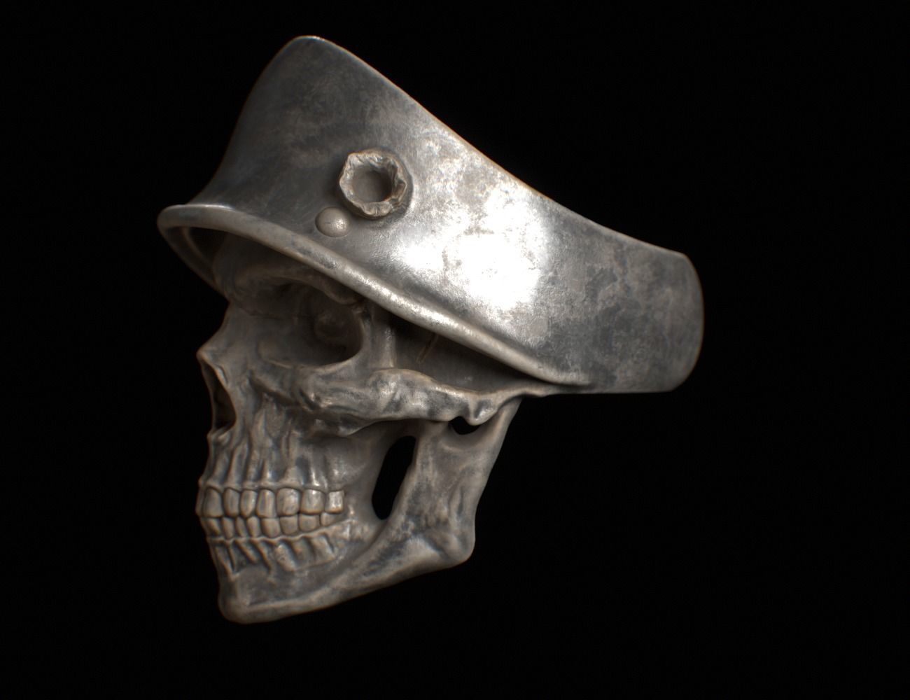 Soldier Skull Ring 3D print model_5