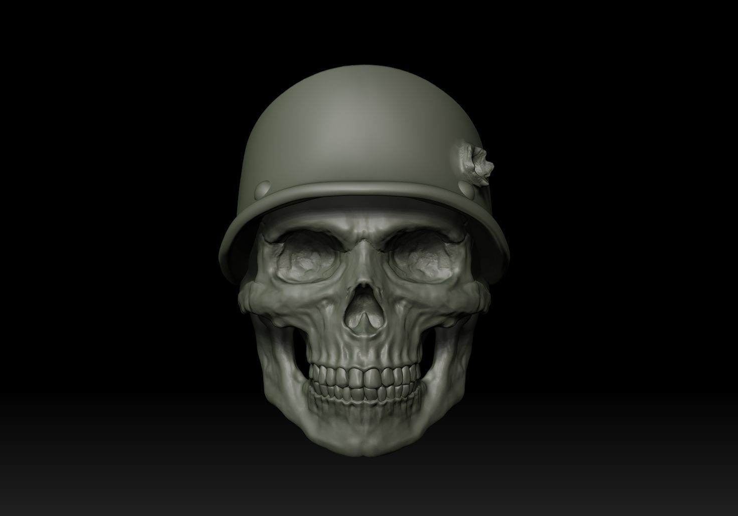 Soldier Skull Ring 3D print model_12