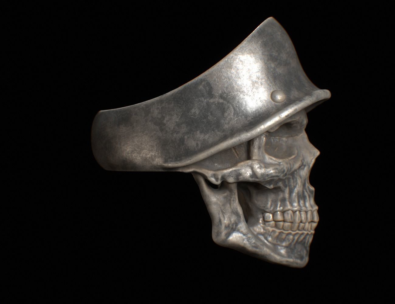 Soldier Skull Ring 3D print model_10