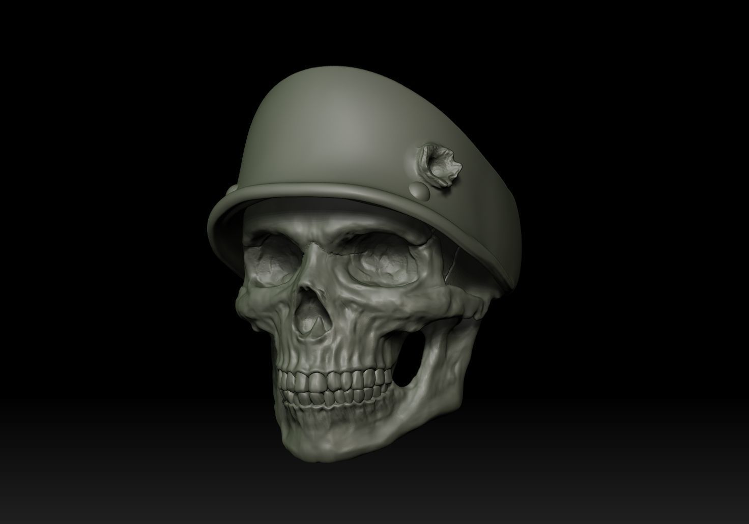 Soldier Skull Ring 3D print model_18