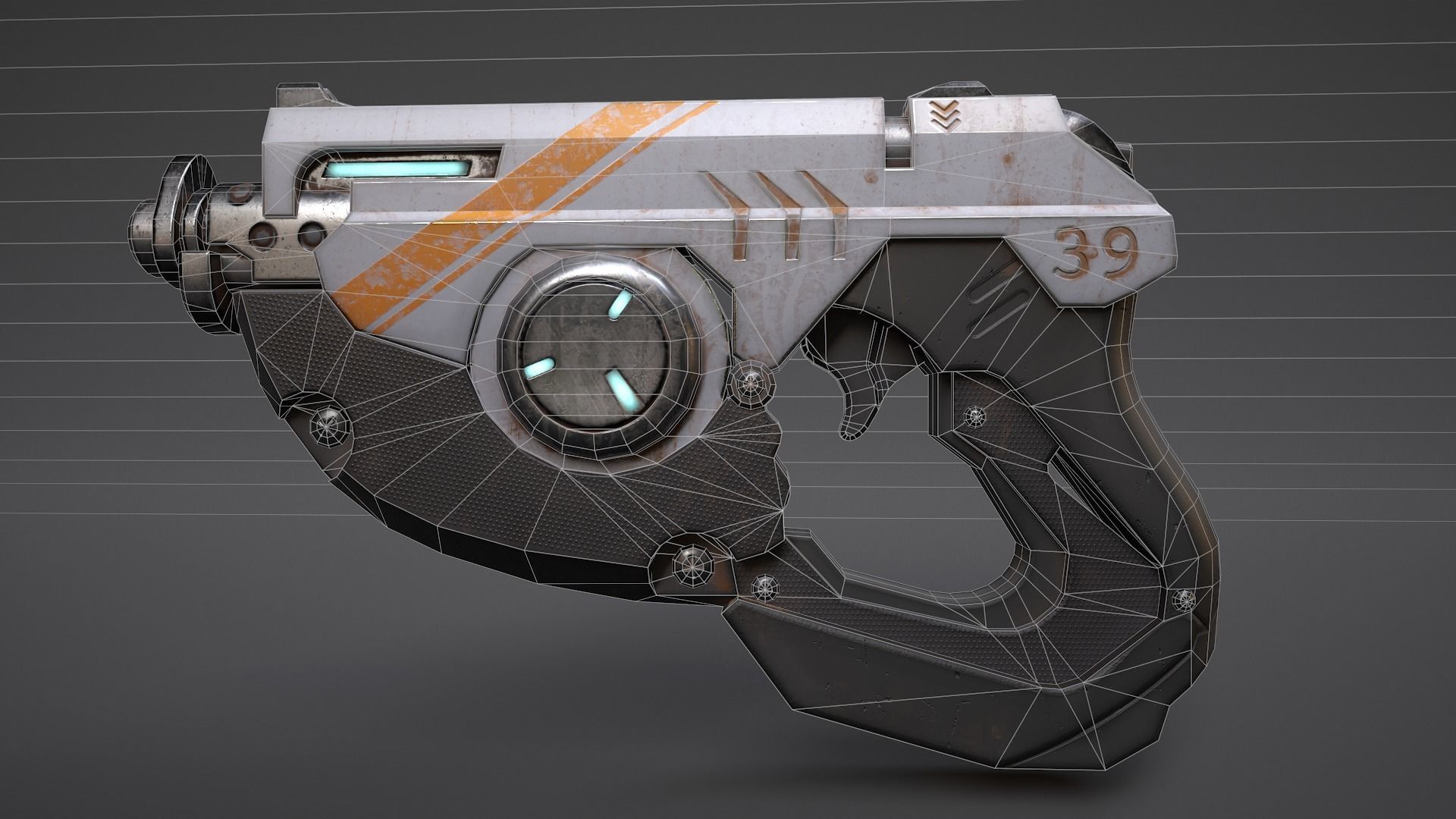 Scifi gun overwatch  Low-poly 3D model_1