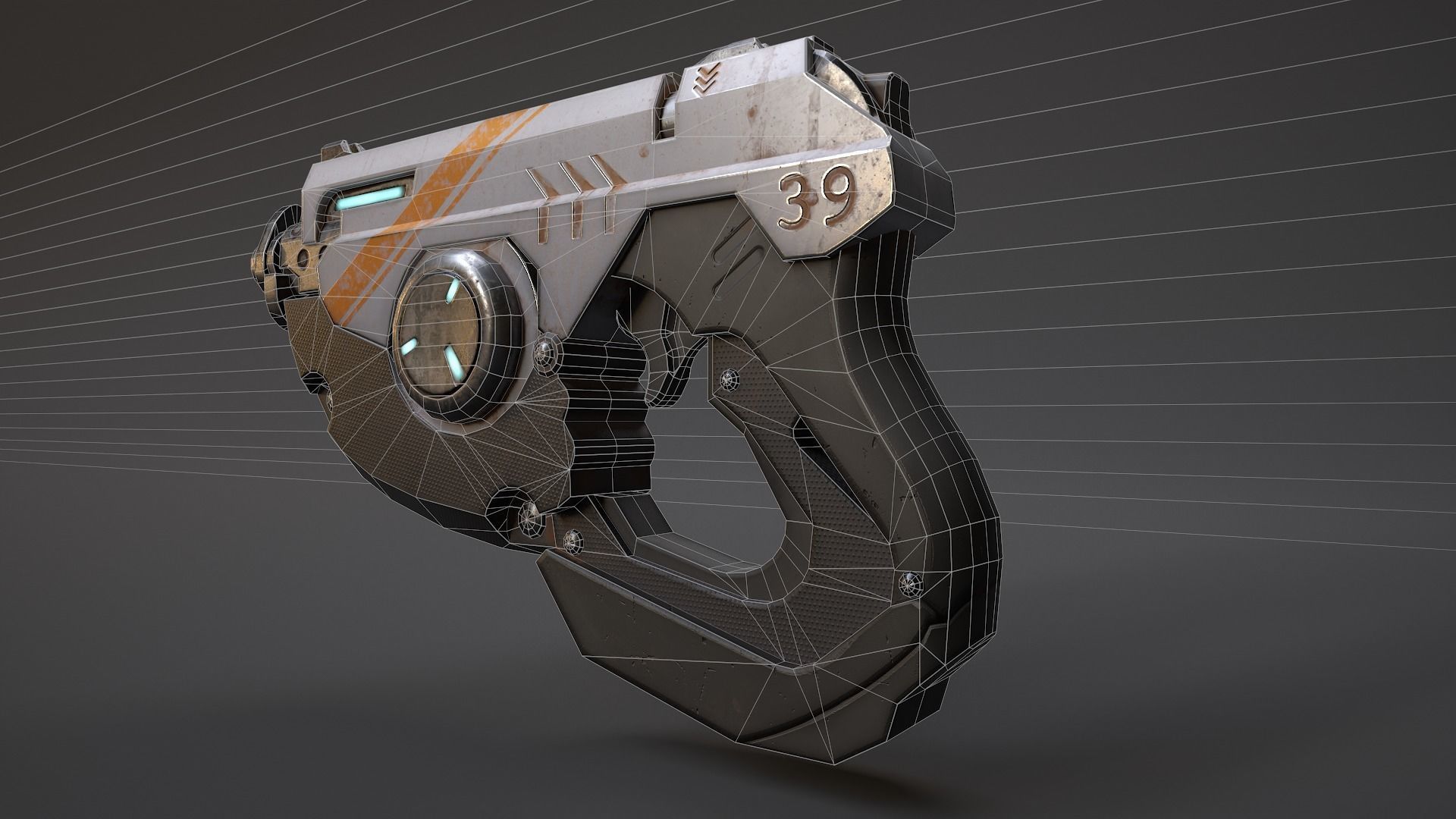 Scifi gun overwatch  Low-poly 3D model_3