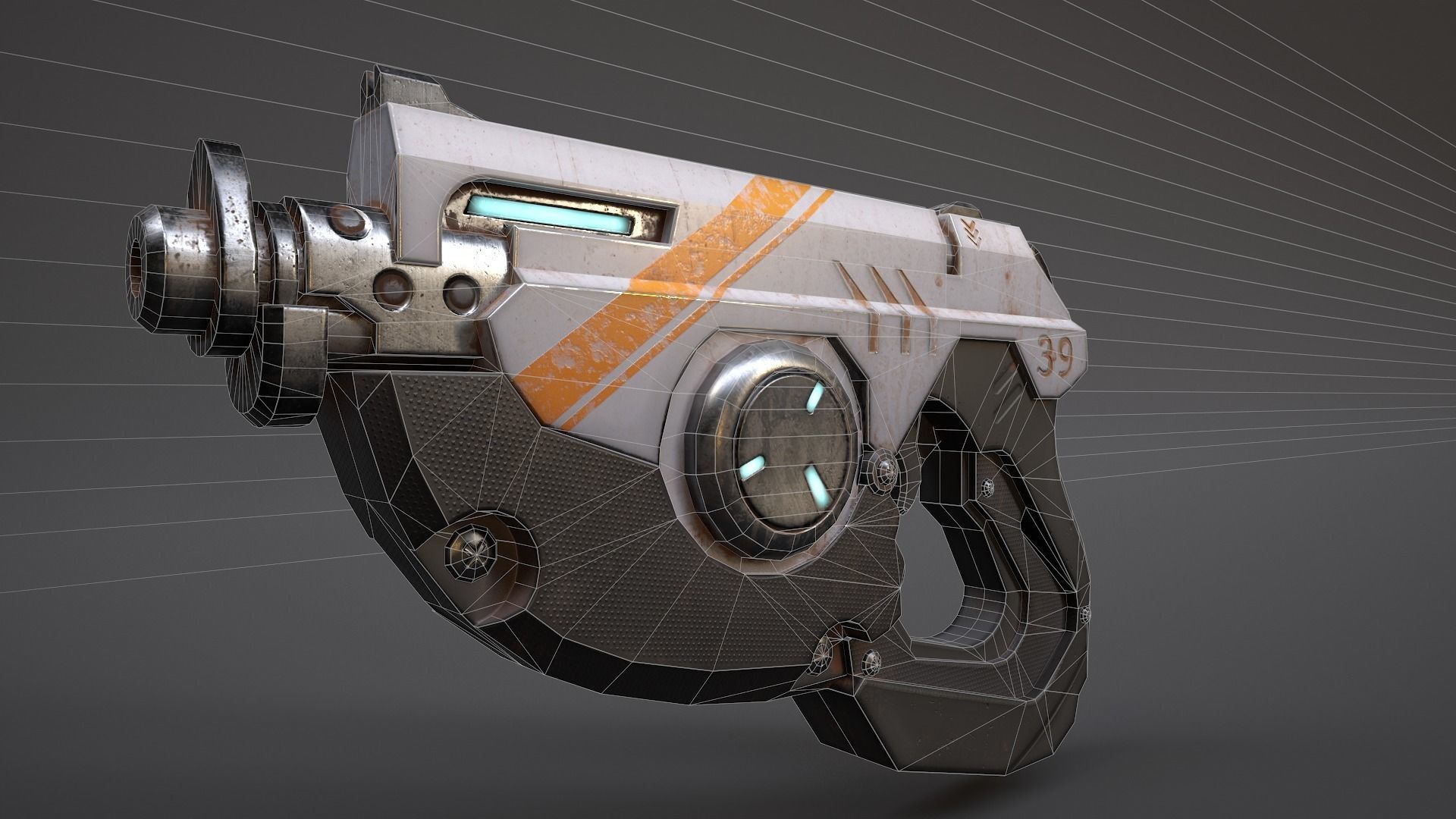 Scifi gun overwatch  Low-poly 3D model_5