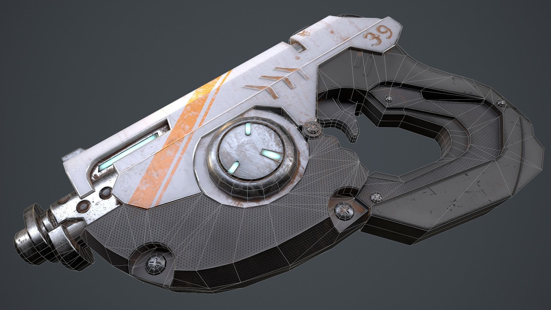 Scifi gun overwatch  Low-poly 3D model_14