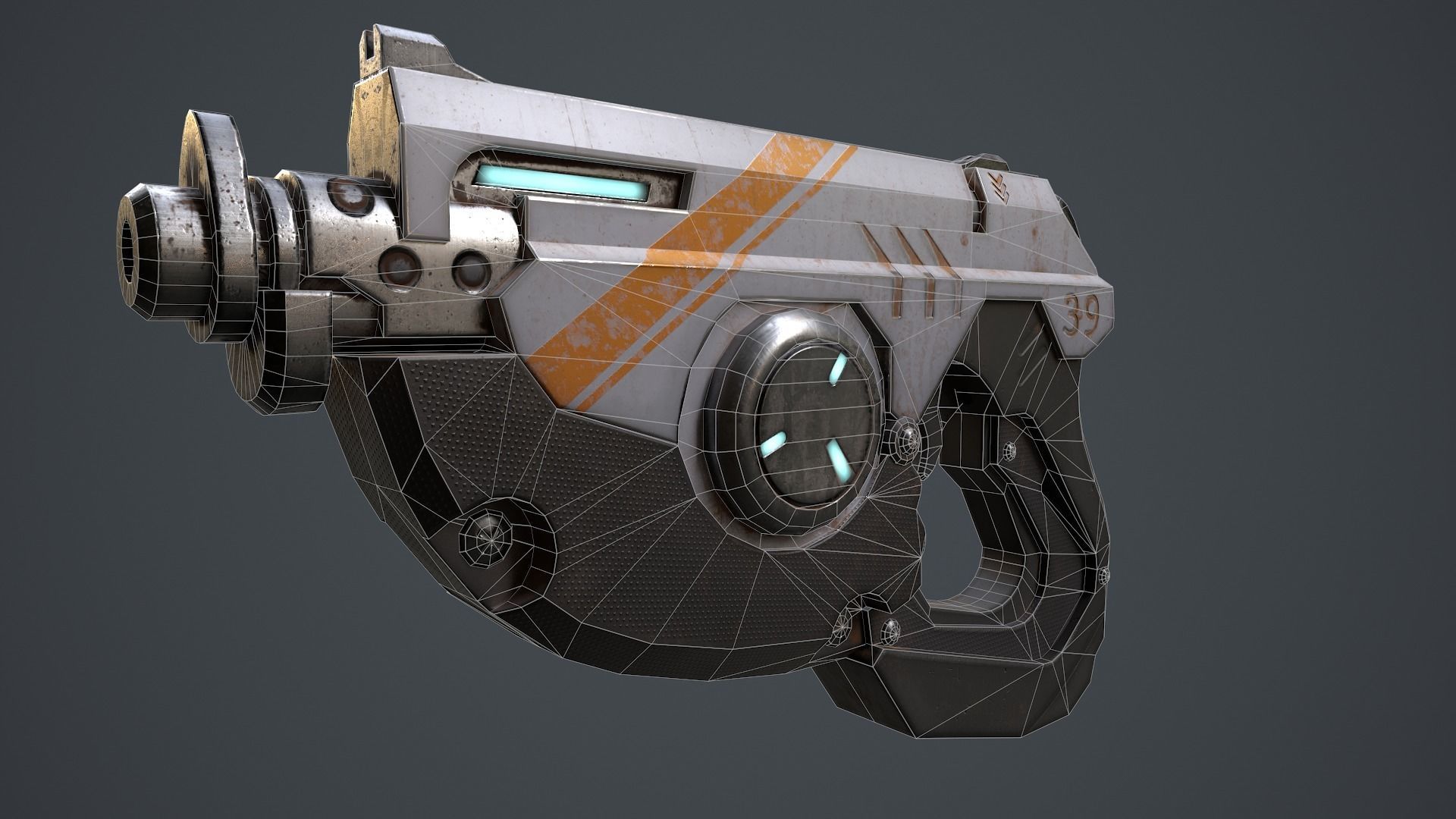 Scifi gun overwatch  Low-poly 3D model_7