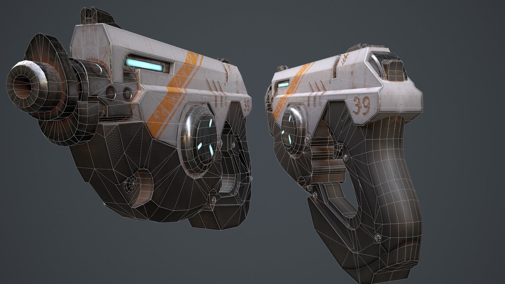 Scifi gun overwatch  Low-poly 3D model_12