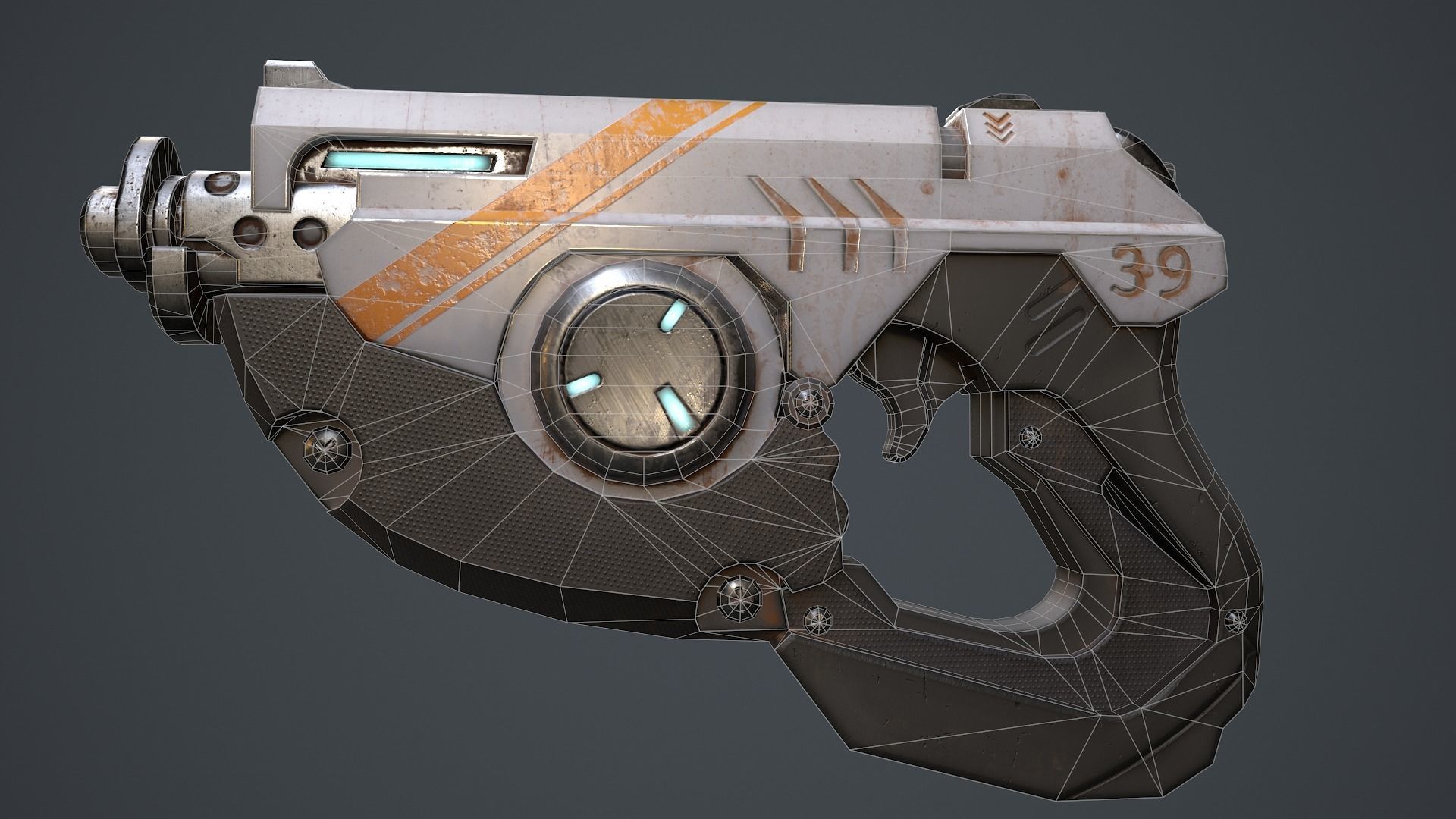 Scifi gun overwatch  Low-poly 3D model_9