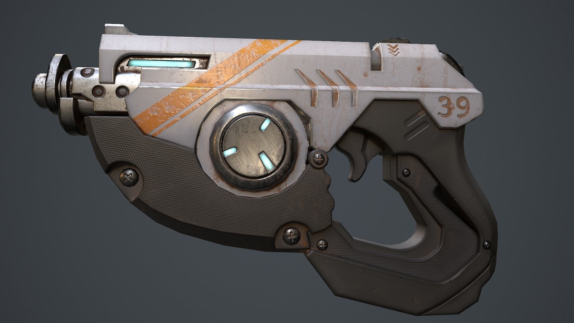 Scifi gun overwatch  Low-poly 3D model_8