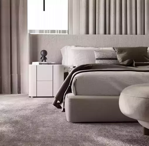  bedroom interior scene 3D model New classic 2 bedroom