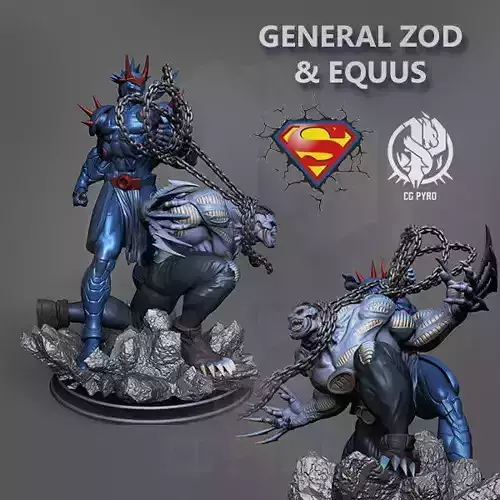 General Zod and Eqqus Collectibles Diorama DC Comics Superman 3D print model