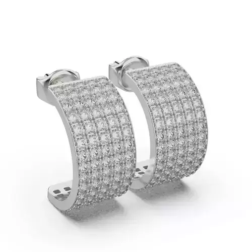Diamond earrings pave 2024-001 