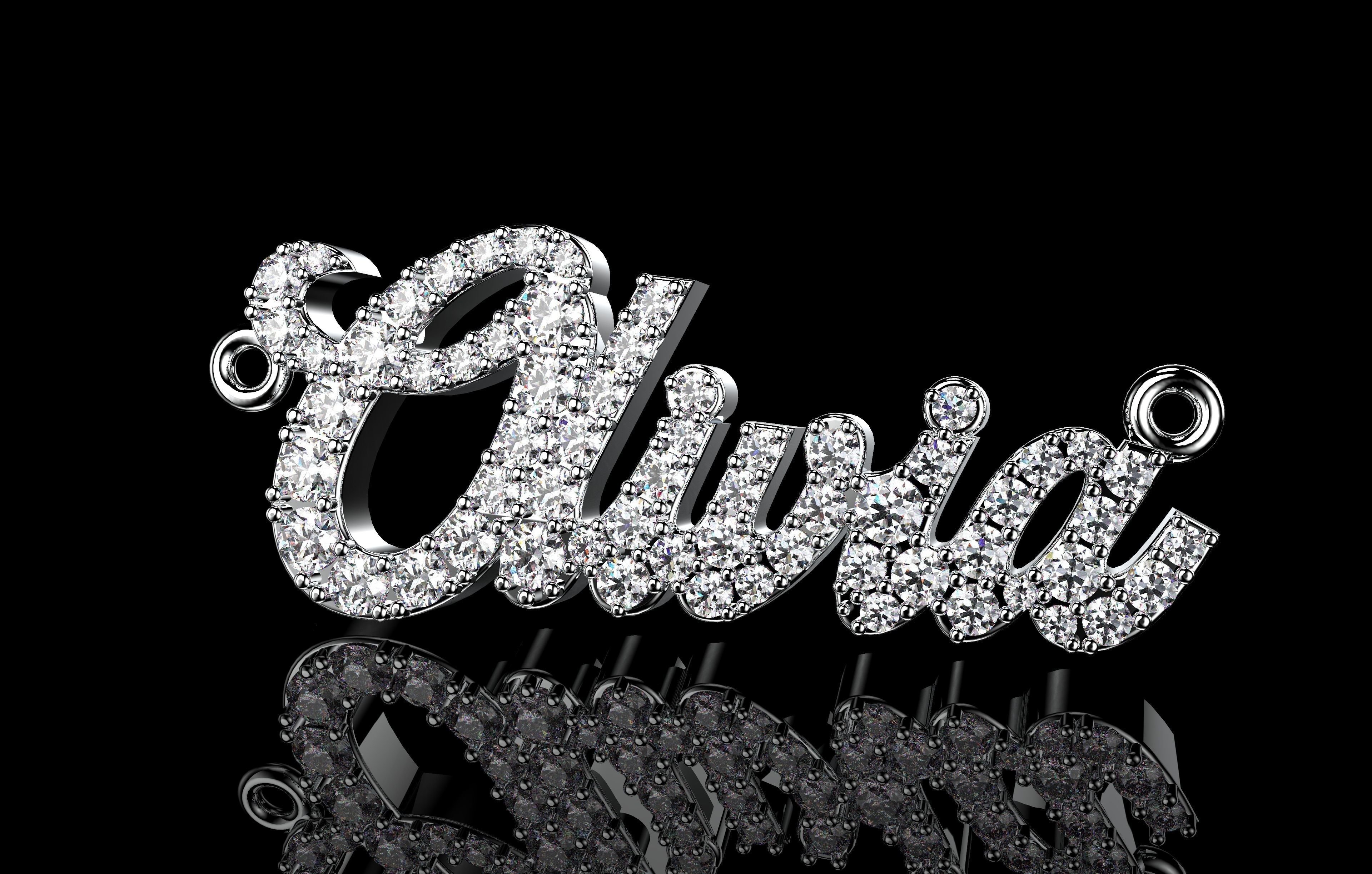 Name Pendant  3D print model_1