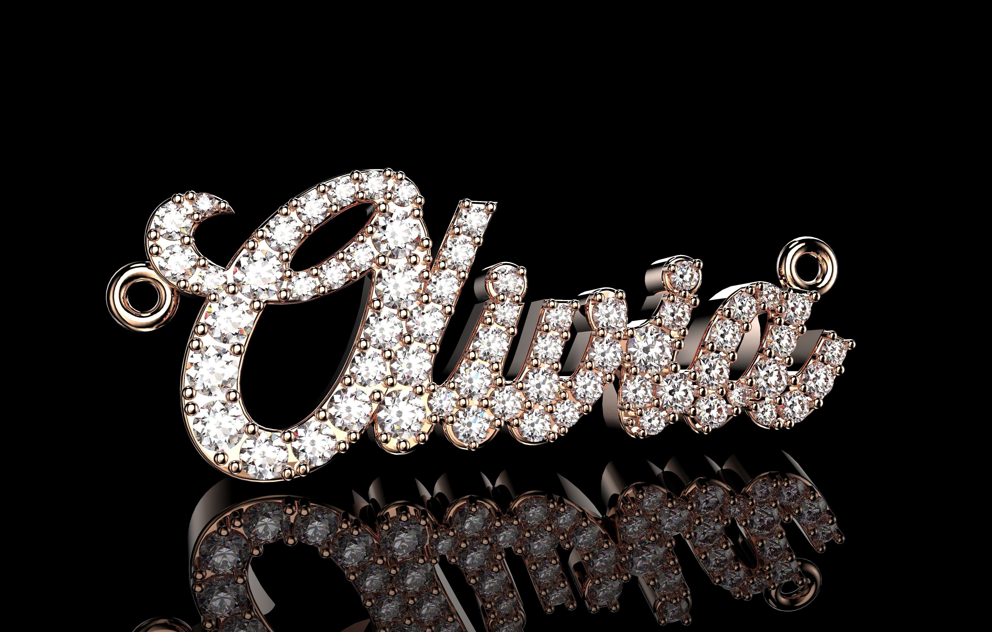 Name Pendant  3D print model_8