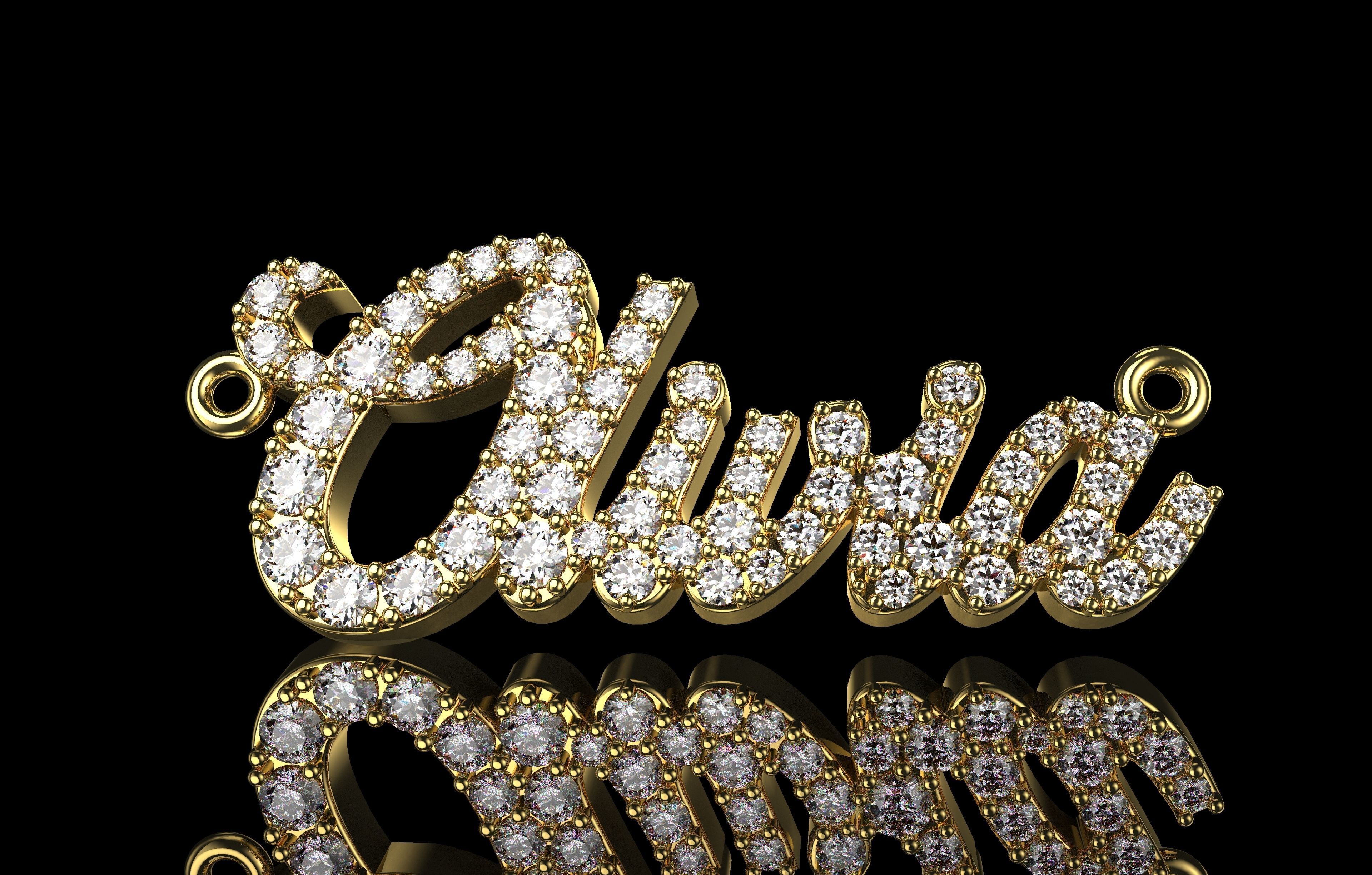 Name Pendant  3D print model_6