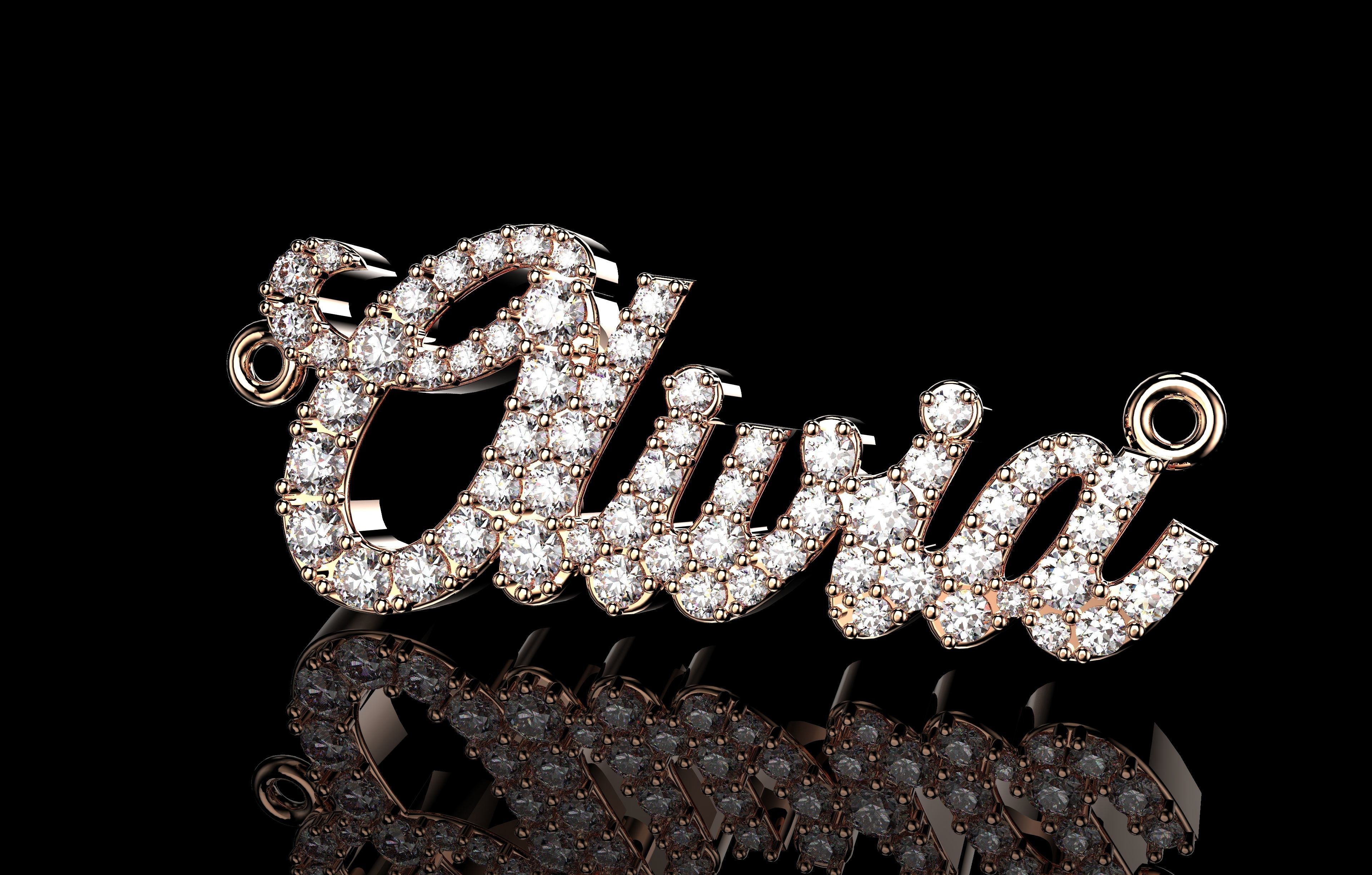 Name Pendant  3D print model_11