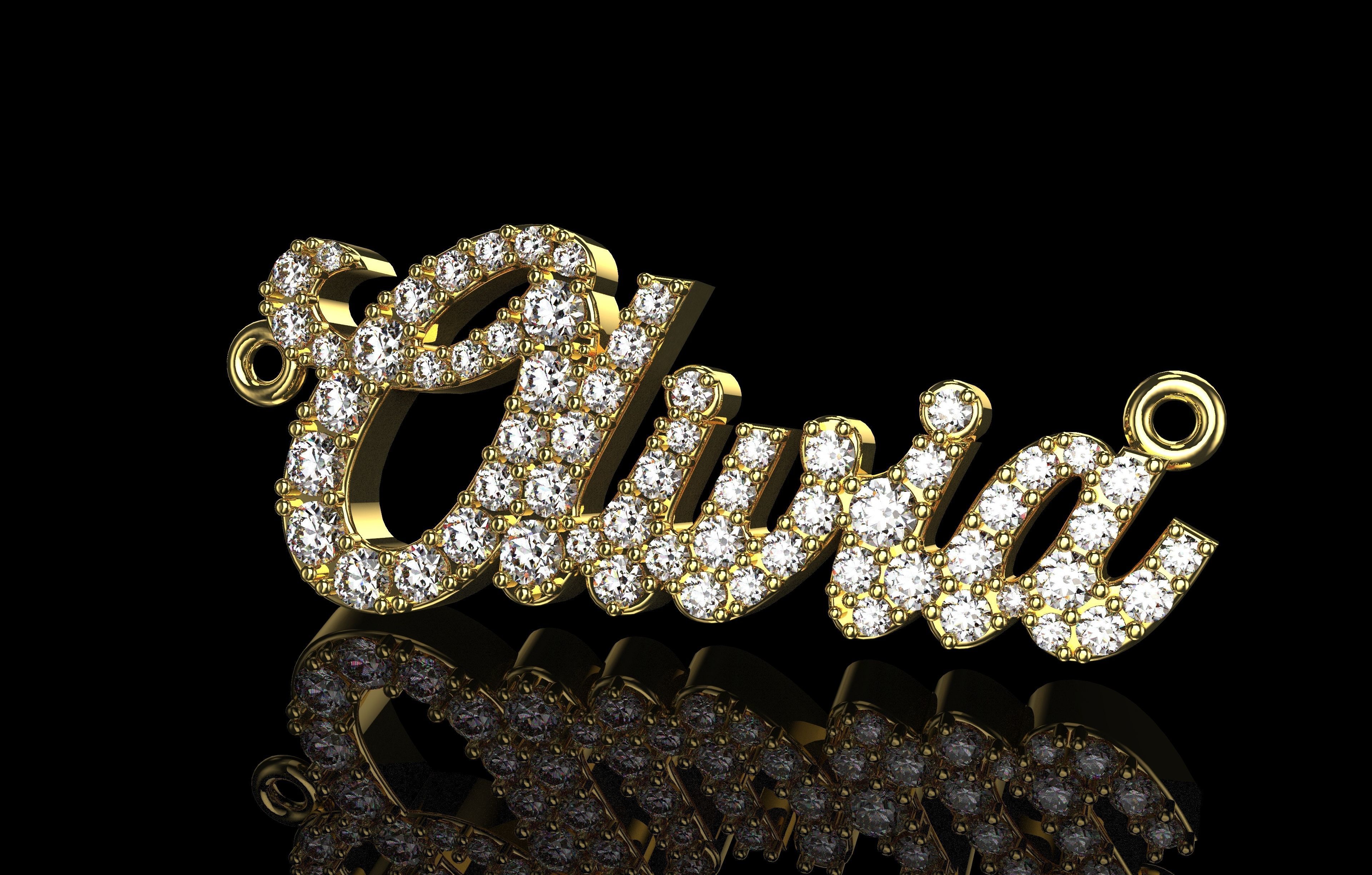 Name Pendant  3D print model_7