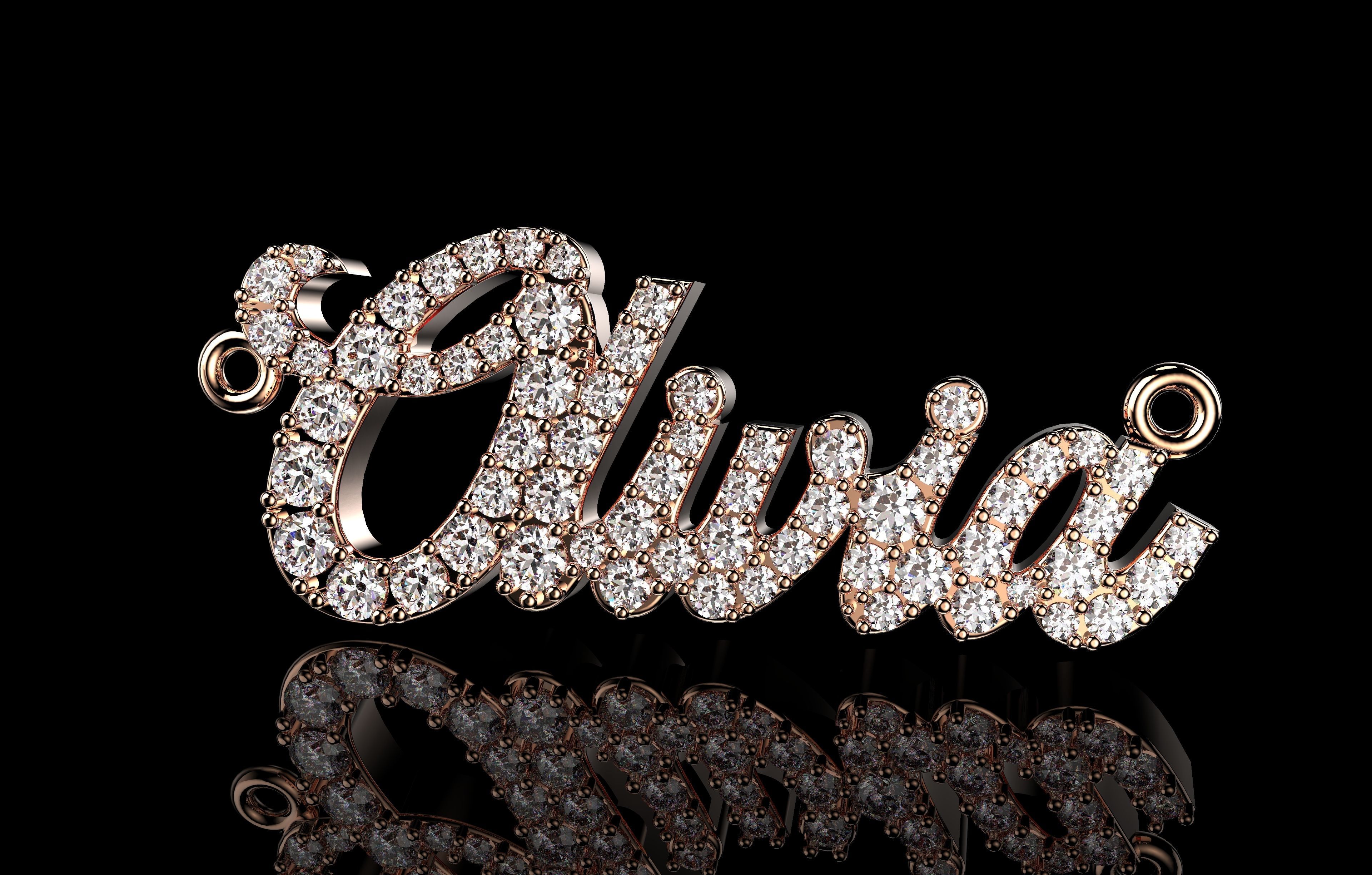 Name Pendant  3D print model_10