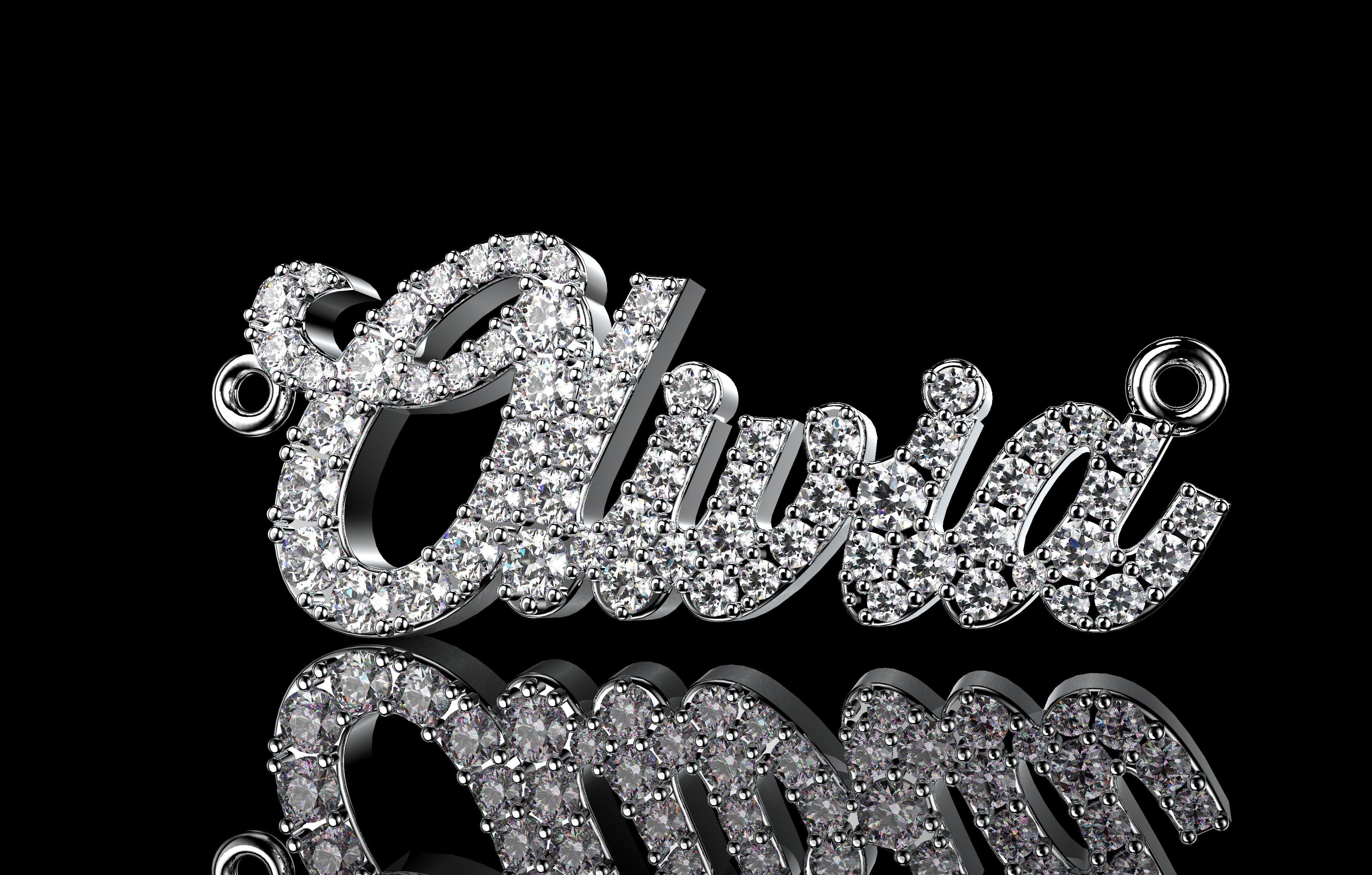 Name Pendant  3D print model_3