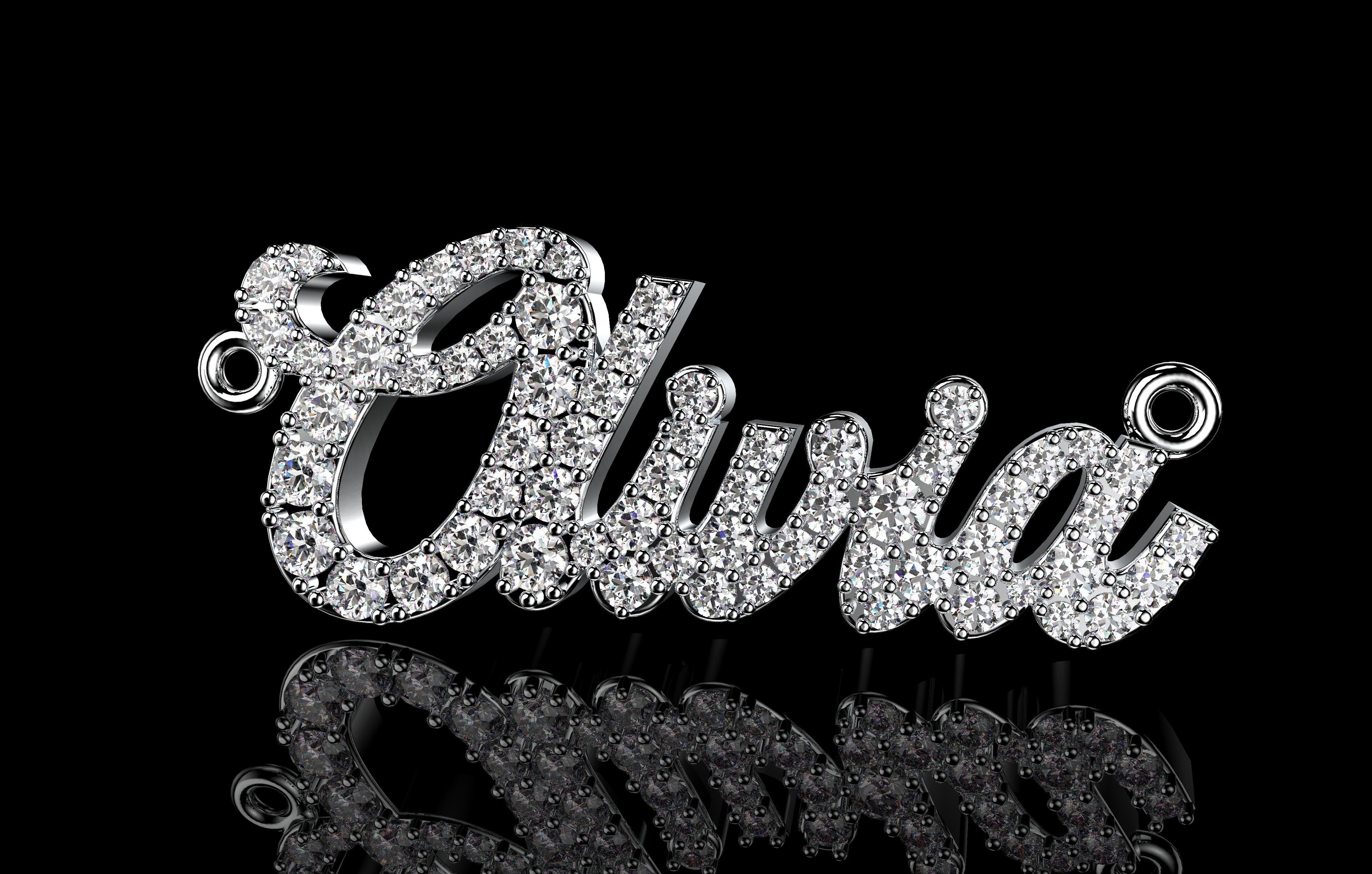 Name Pendant  3D print model_4