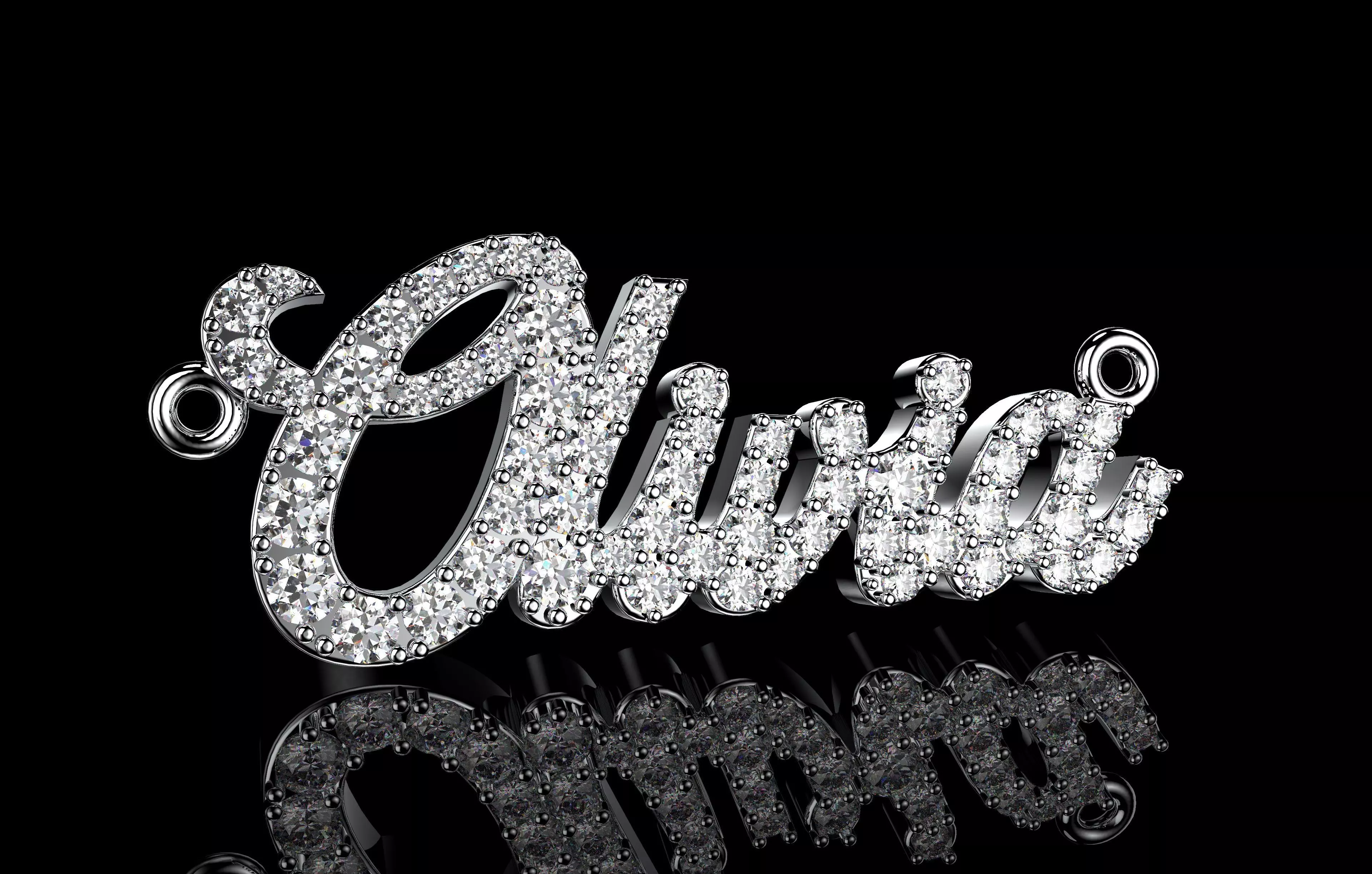 Name Pendant  3D print model_0