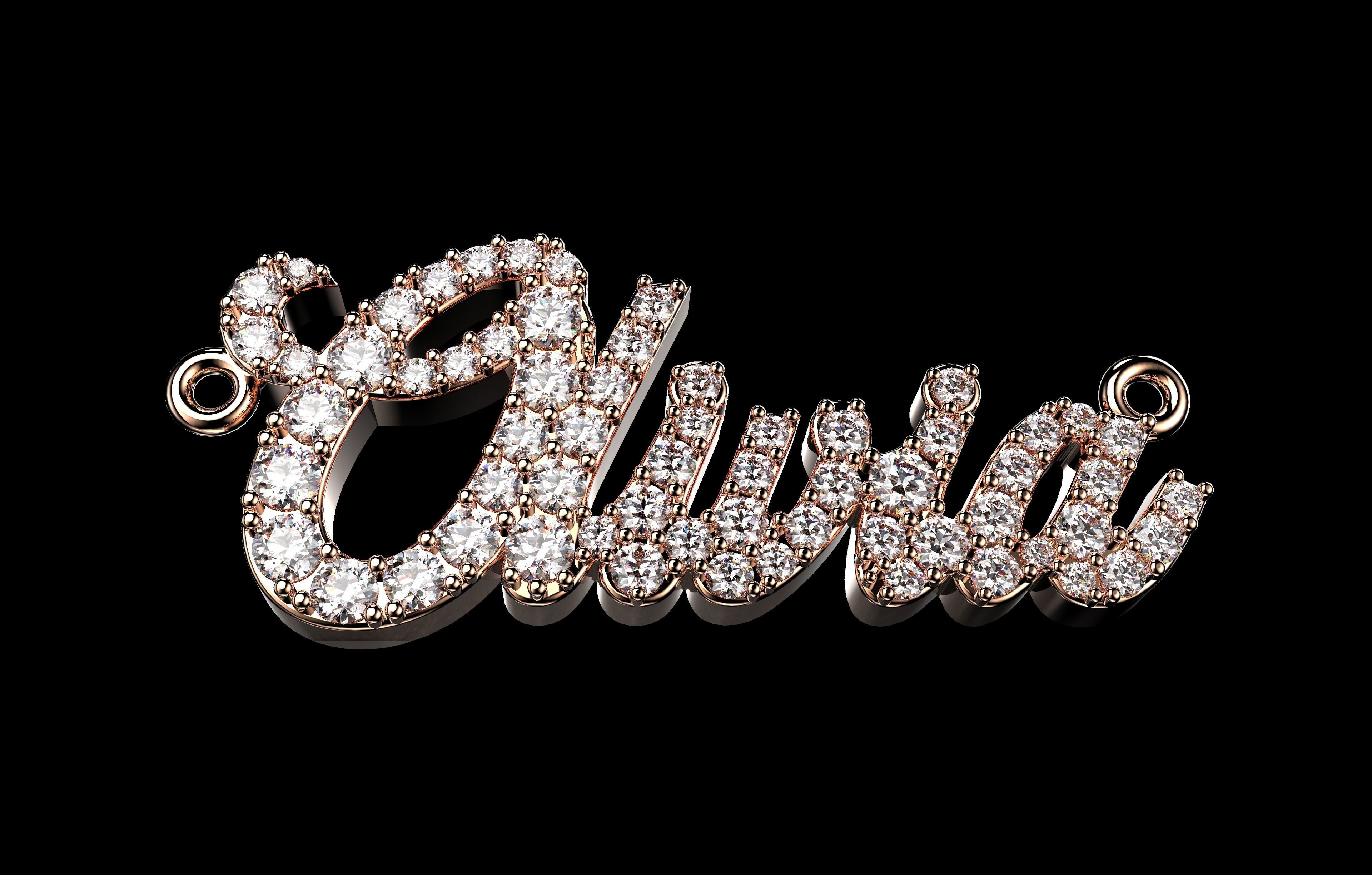 Name Pendant  3D print model_9