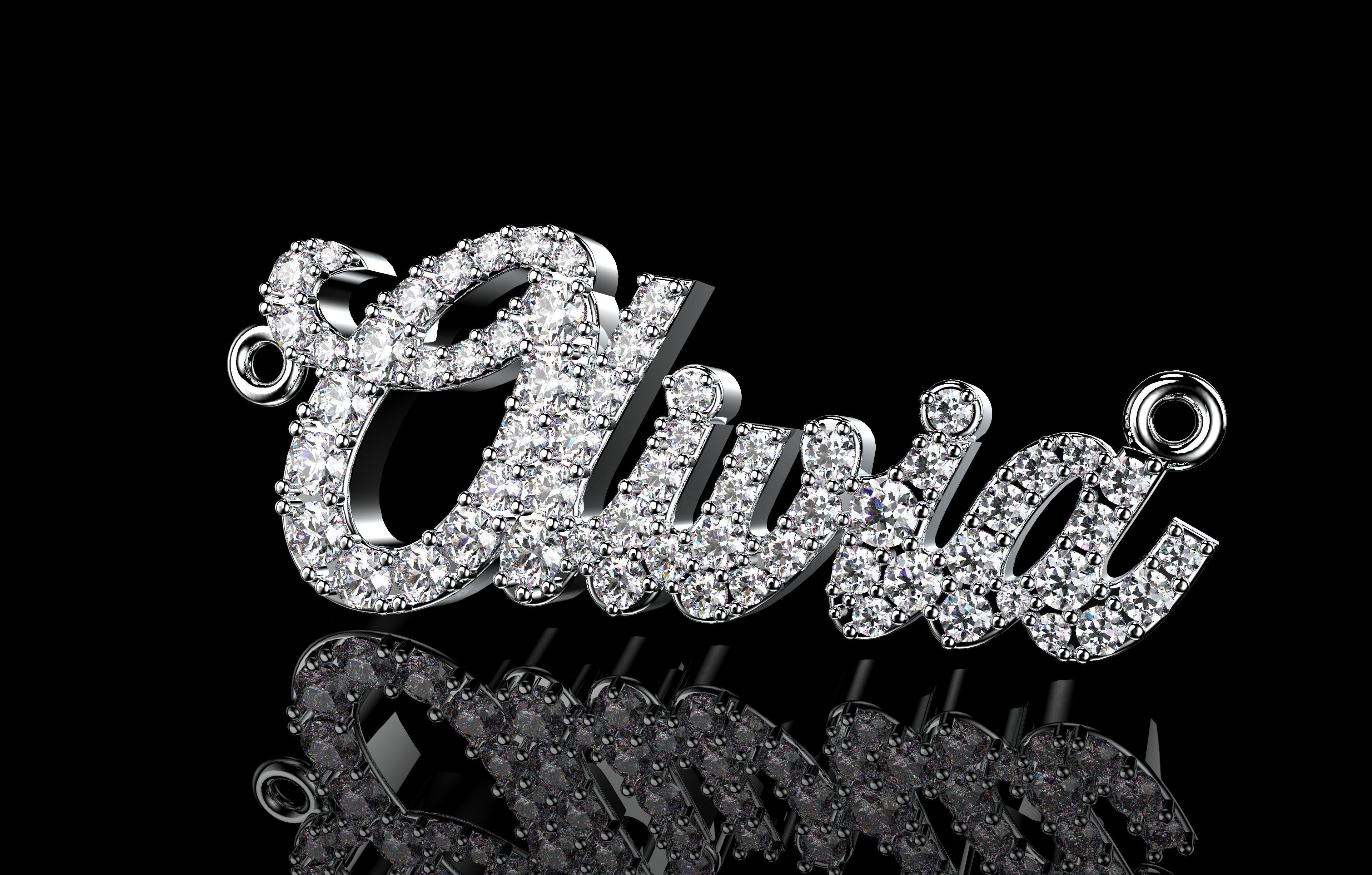 Name Pendant  3D print model_2