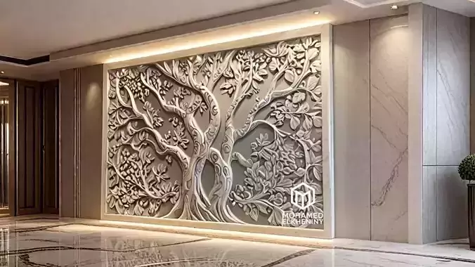 Modern Wall Panel Relief for CNC and 3D Printing 11 3D print model