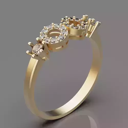 Lux ring silver gold jewelry printable 3D model