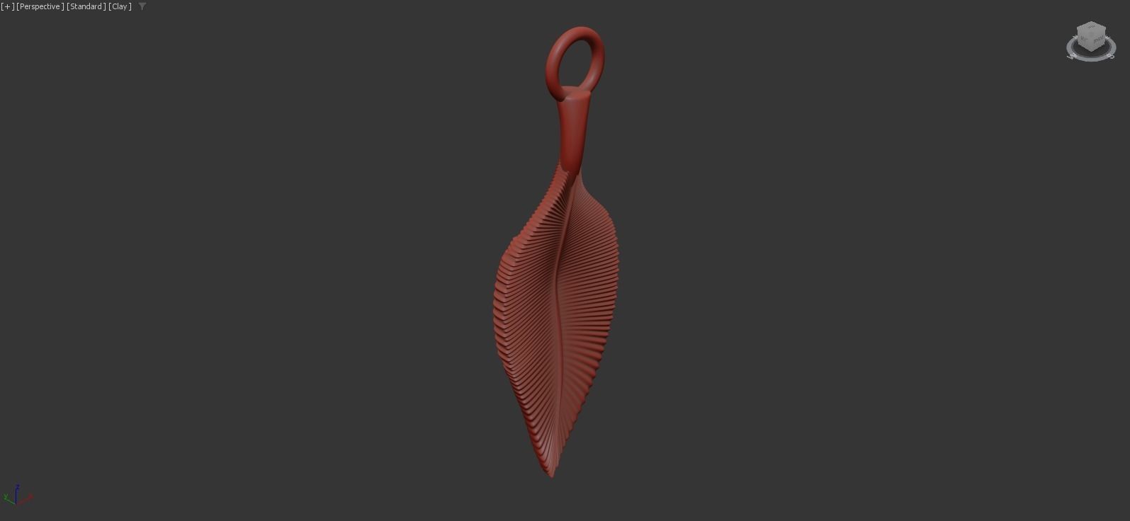 Leaf Pendant Jewelry Gold 3D print model_6