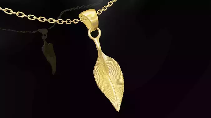 Leaf Pendant Jewelry Gold 3D print model