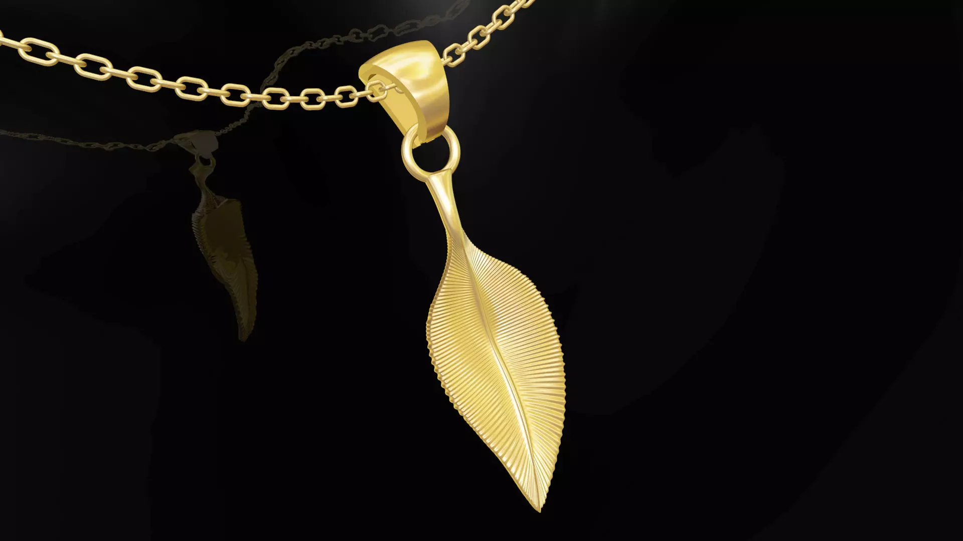 Leaf Pendant Jewelry Gold 3D print model_0