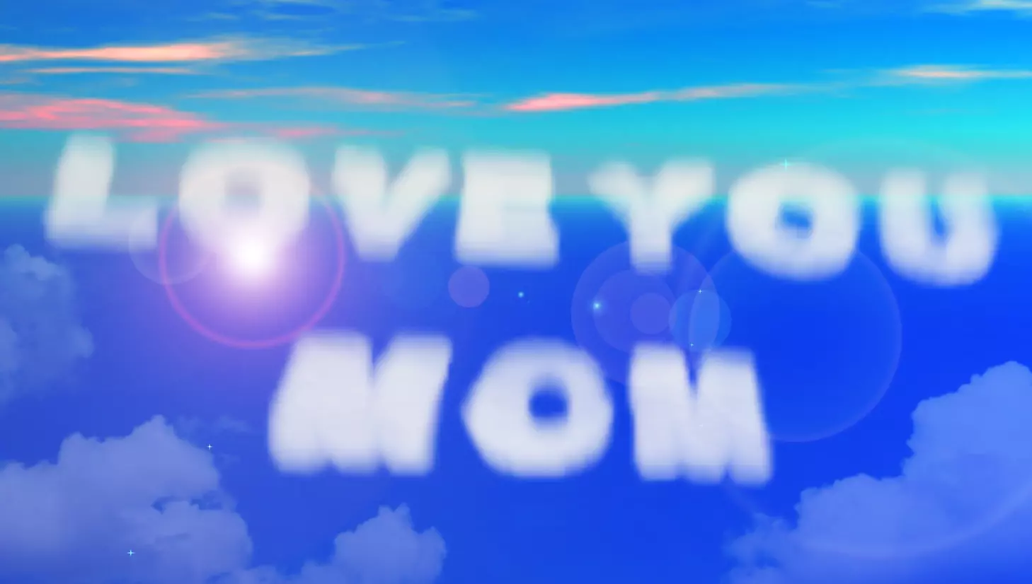 Mothers Love in Clouds Love you MOM Cloud Text 3D model_0