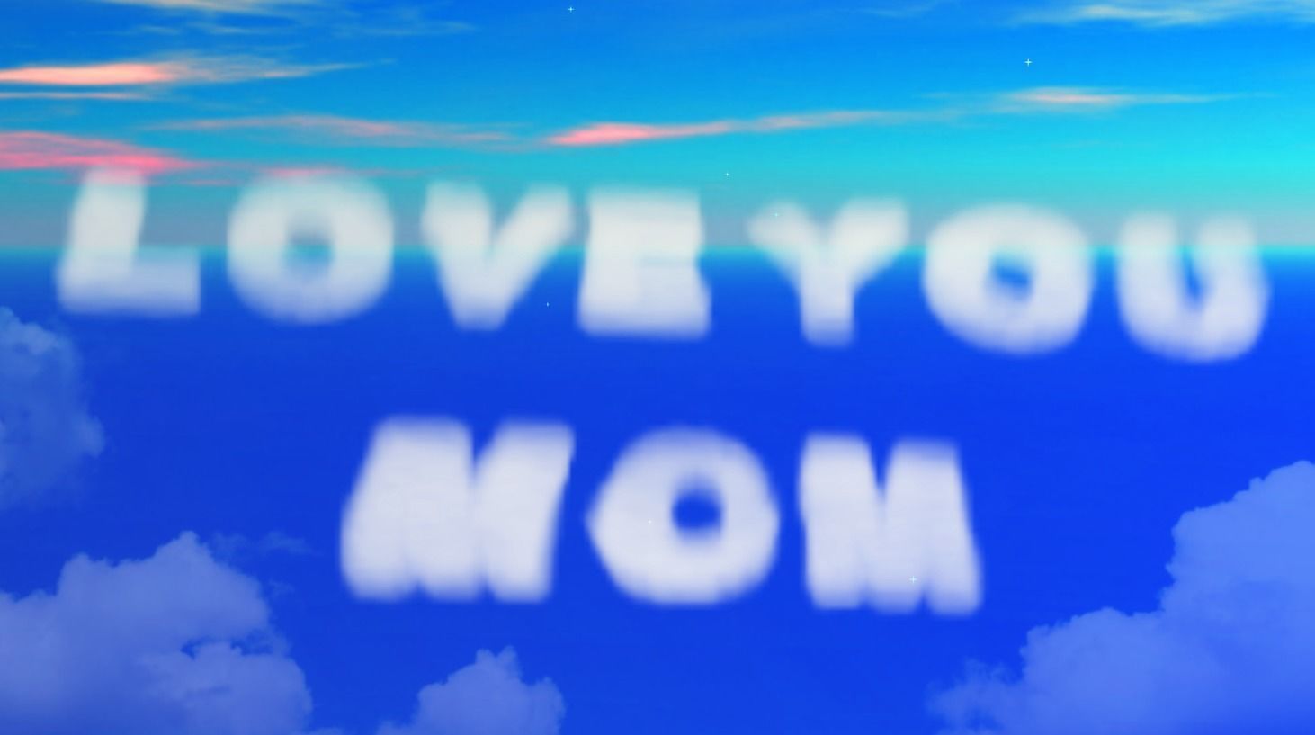 Mothers Love in Clouds Love you MOM Cloud Text 3D model_1