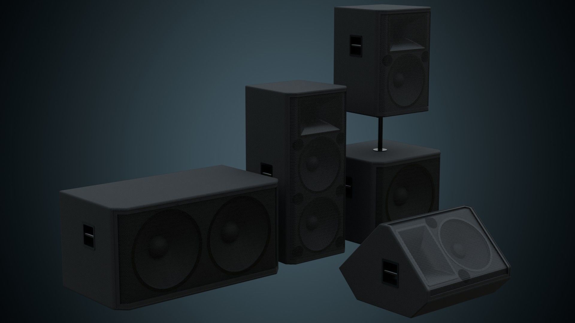 Speaker 2A Low-poly 3D model_1