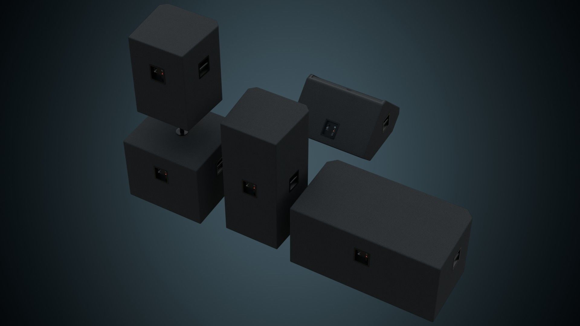 Speaker 2A Low-poly 3D model_2