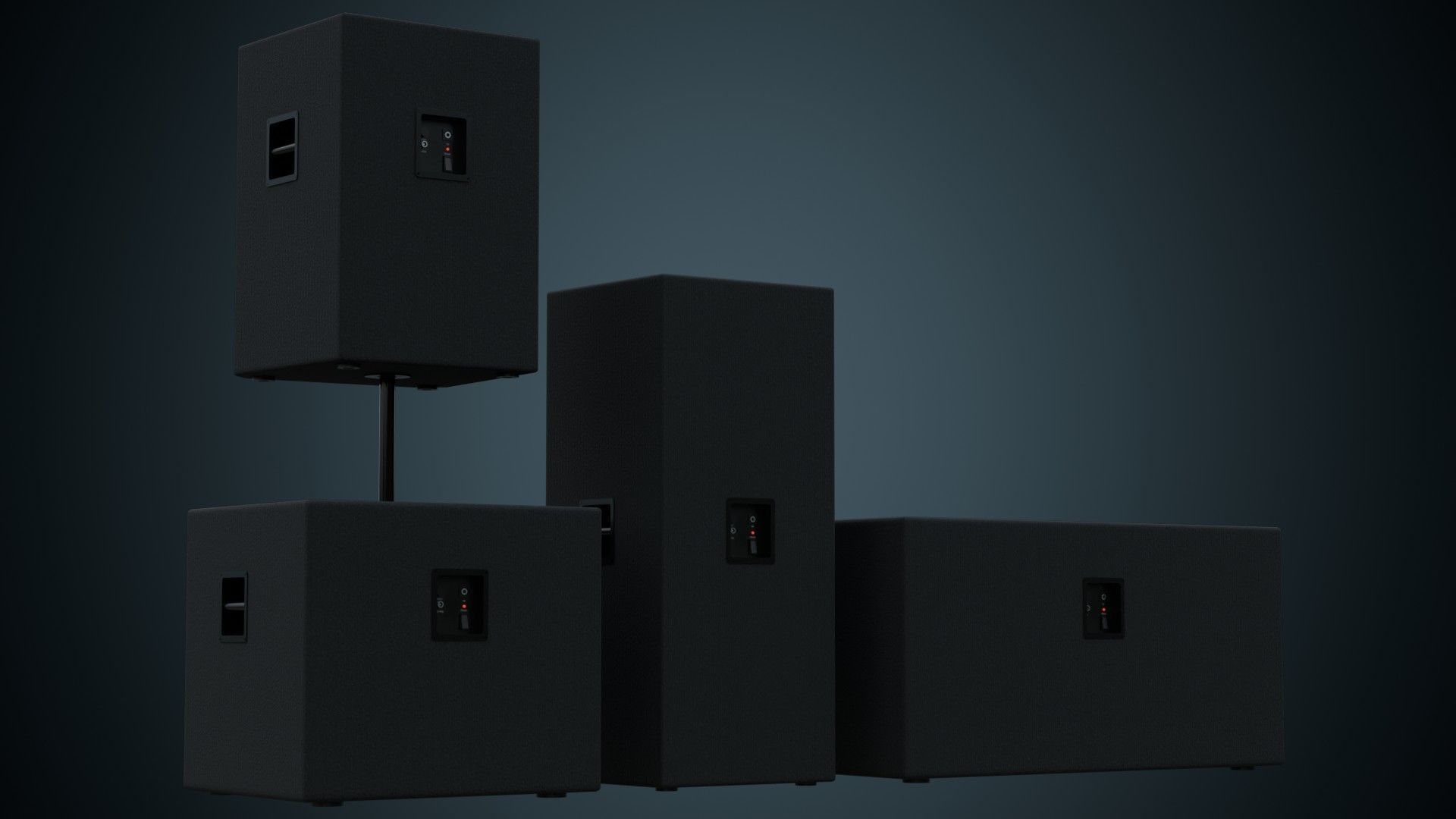 Speaker 2A Low-poly 3D model_3