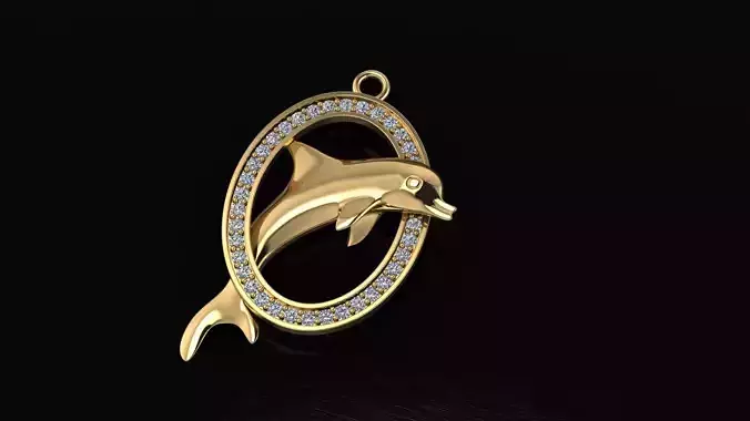 Gold dolphin necklace