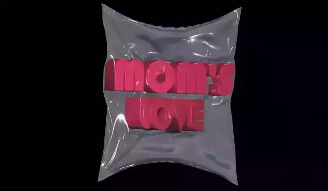 MOMs Love Pouch Pack-3D Animated Text 3D model