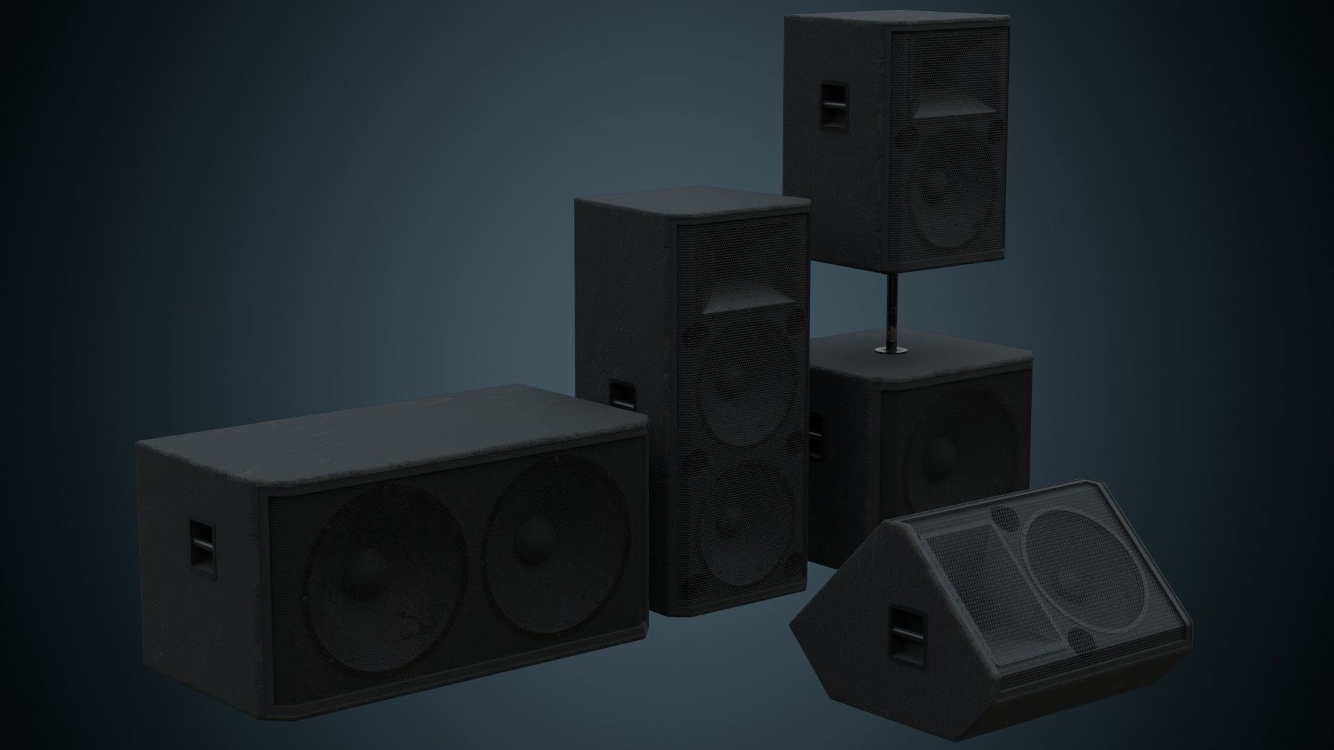 Speaker 2B Low-poly 3D model_1