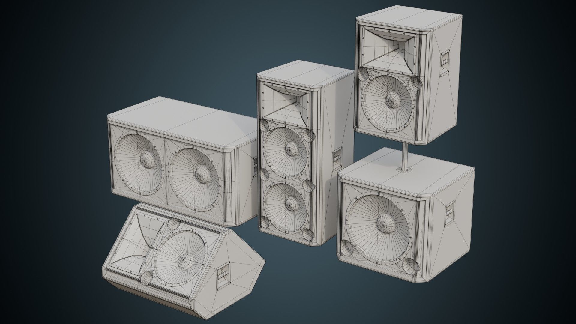Speaker 2B Low-poly 3D model_7