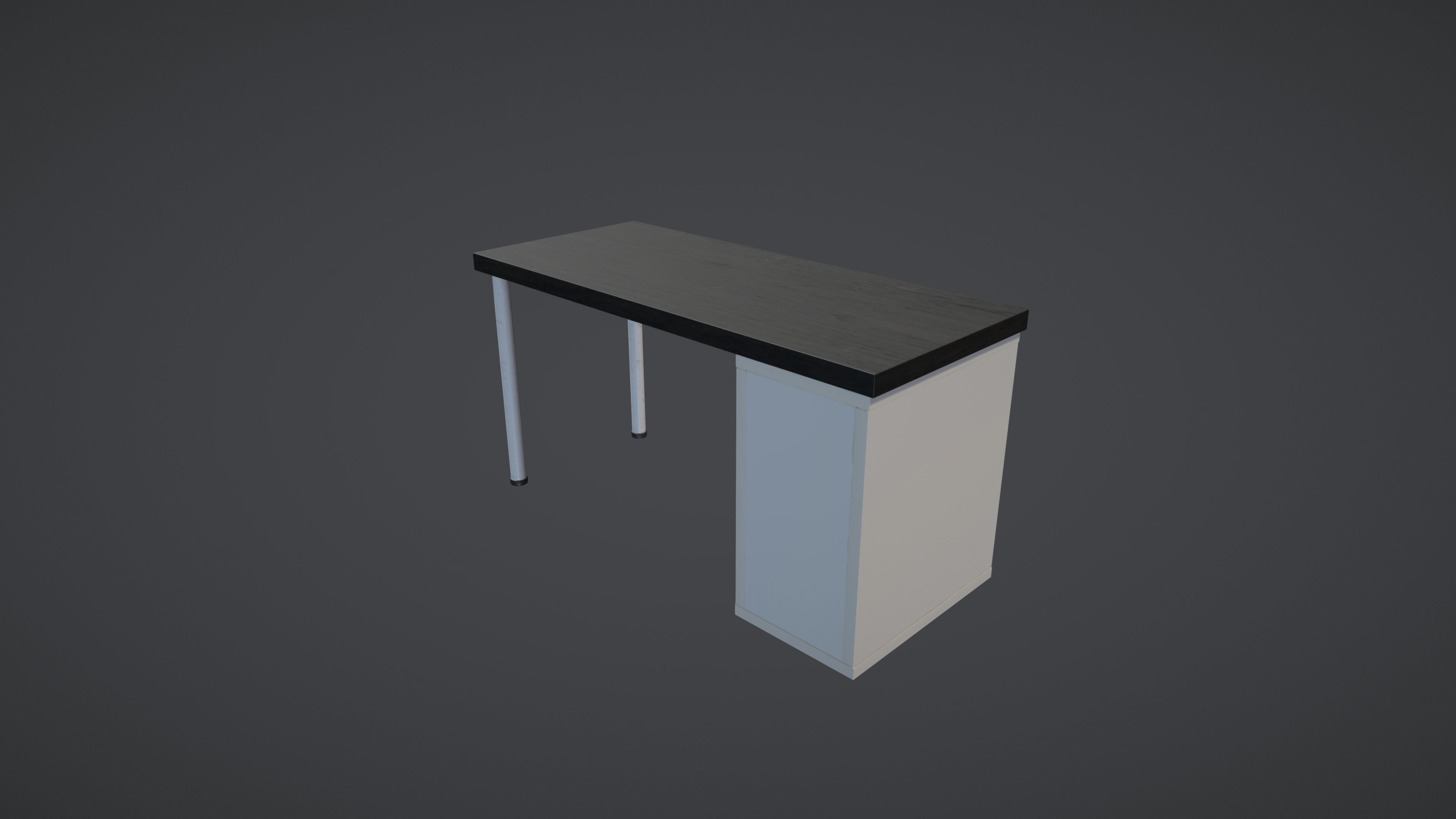 Office Desk Low-poly 3D model_3