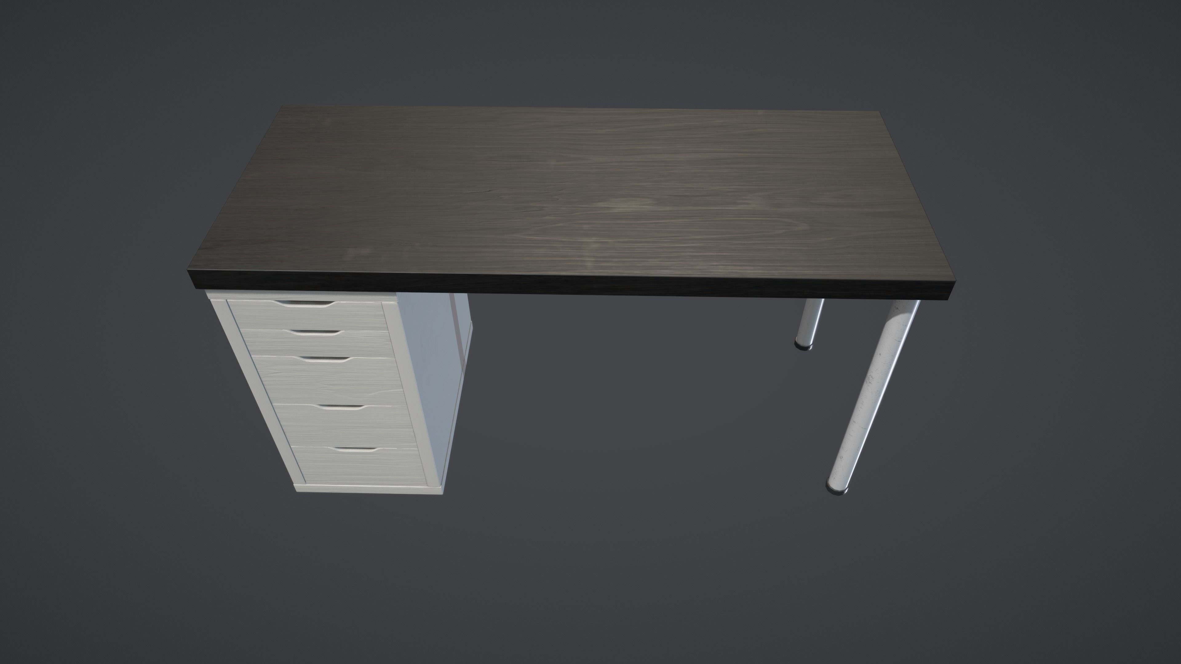 Office Desk Low-poly 3D model_2