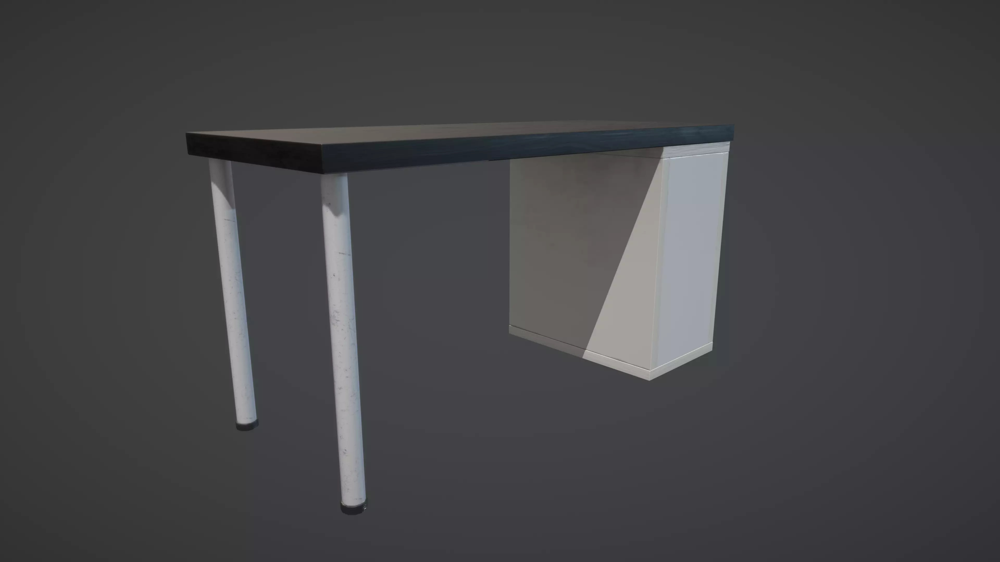 Office Desk Low-poly 3D model_0