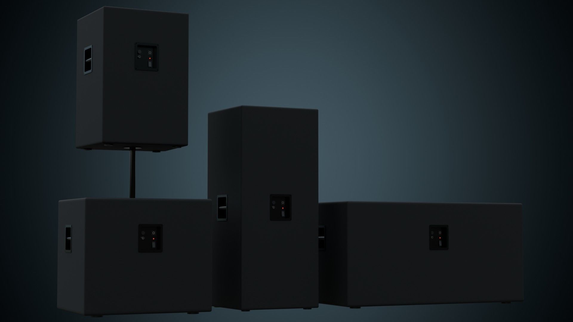 Speaker 2 Basic Low-poly 3D model_3