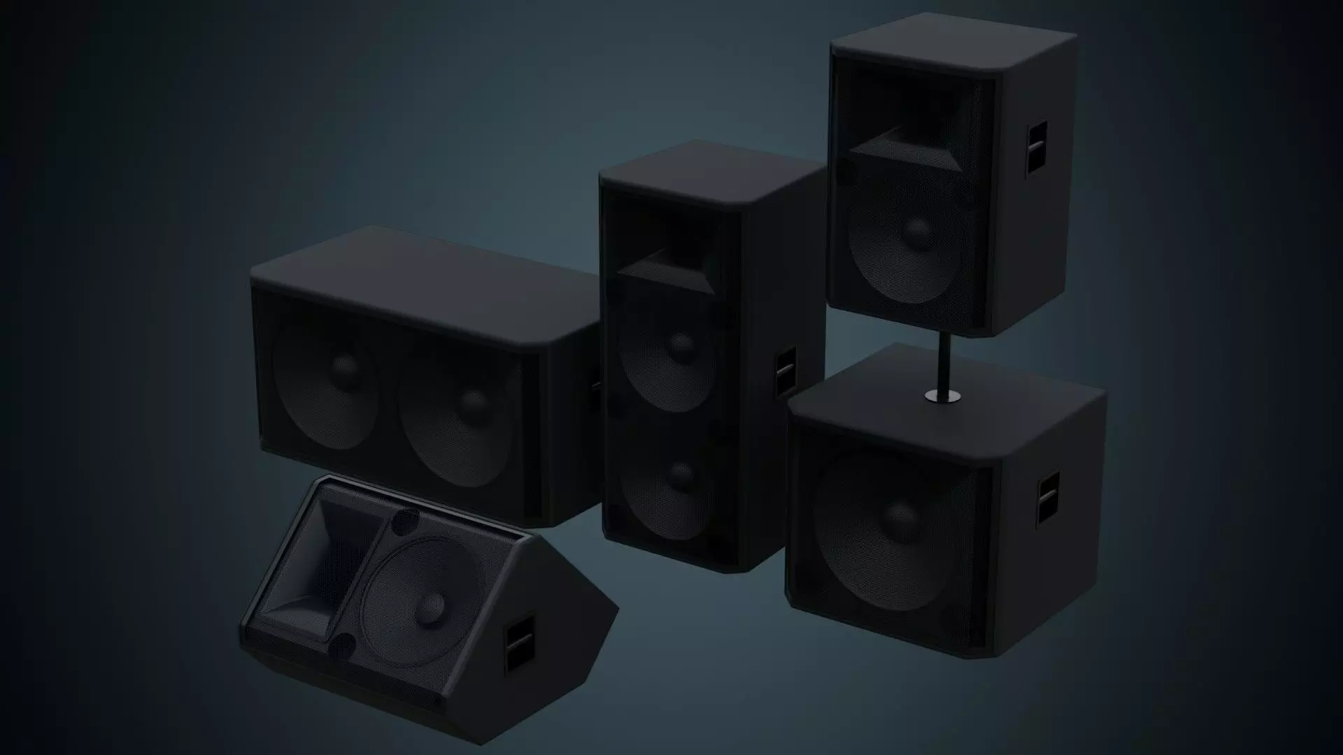 Speaker 2 Basic Low-poly 3D model_0