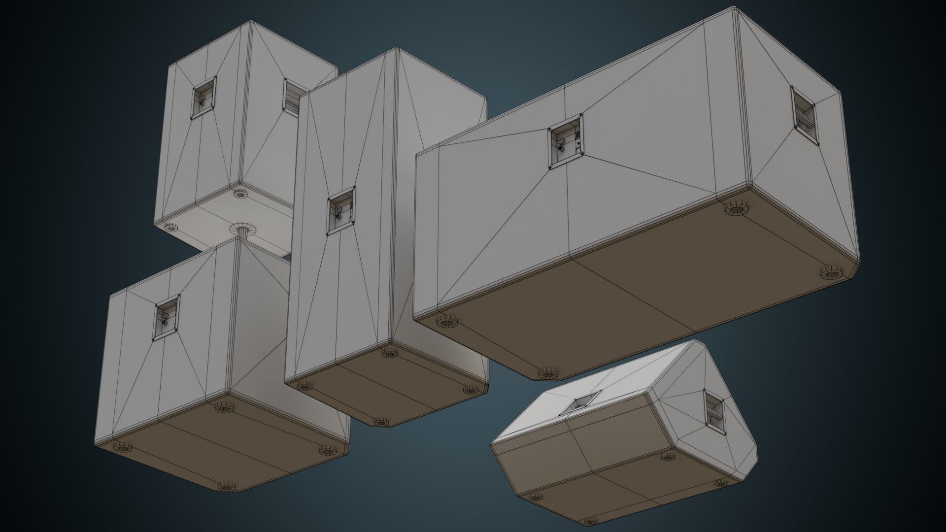 Speaker 2 Basic Low-poly 3D model_8