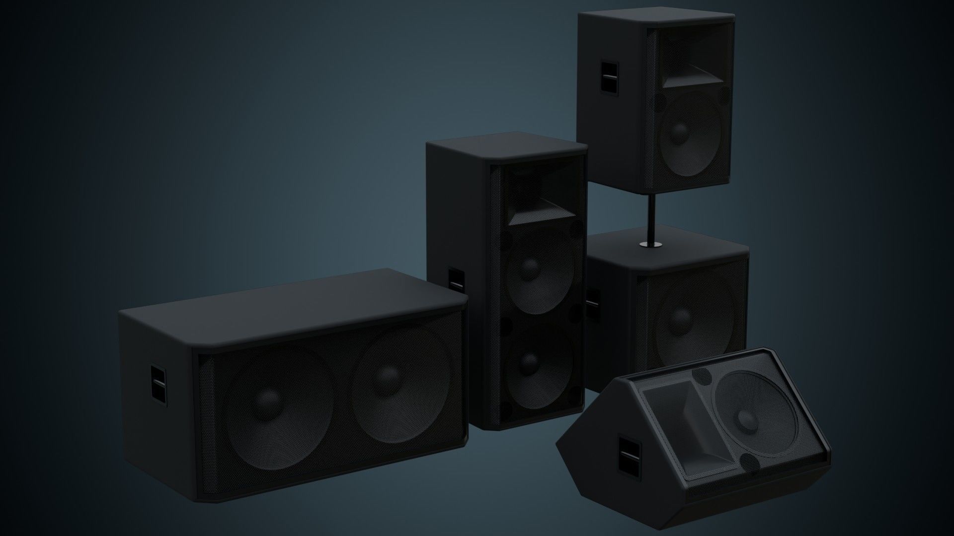 Speaker 2 Basic Low-poly 3D model_1