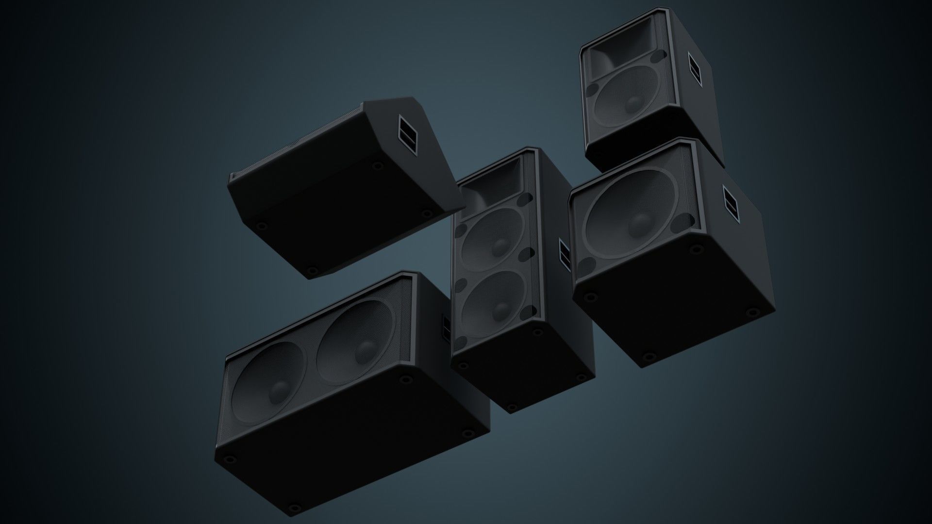 Speaker 2 Basic Low-poly 3D model_4